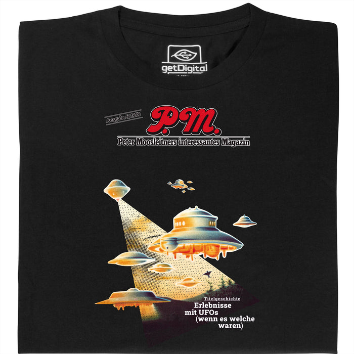 P.M. Magazijn 6/1979 Ervaringen met UFO's - Hoofdaanzicht T-Shirt Zwart