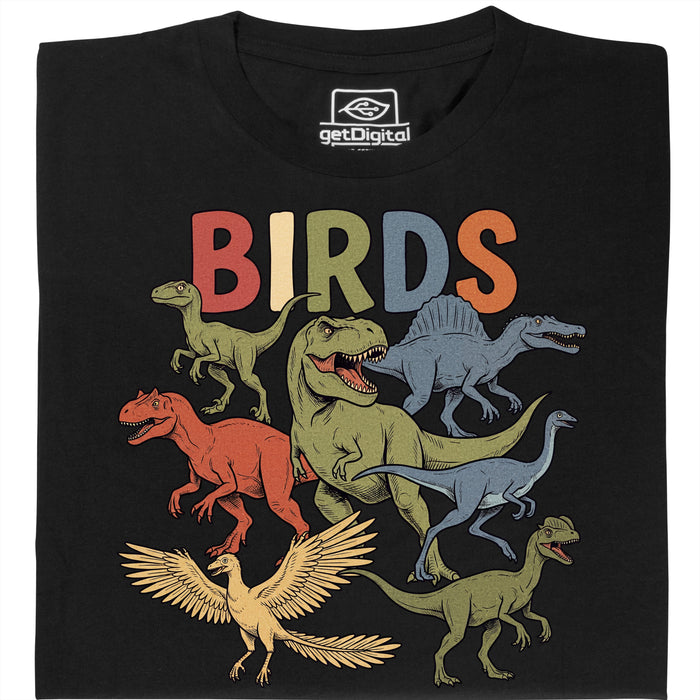 BIRDS - Vooraanzicht T-Shirt Zwart