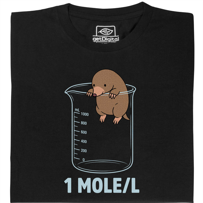 One Mole per Liter  - Hauptansicht T-Shirt Schwarz