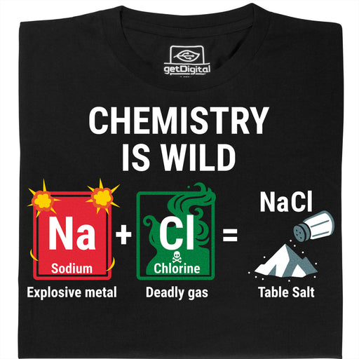 Chemistry Is Wild - Vooraanzicht T-shirt Zwart