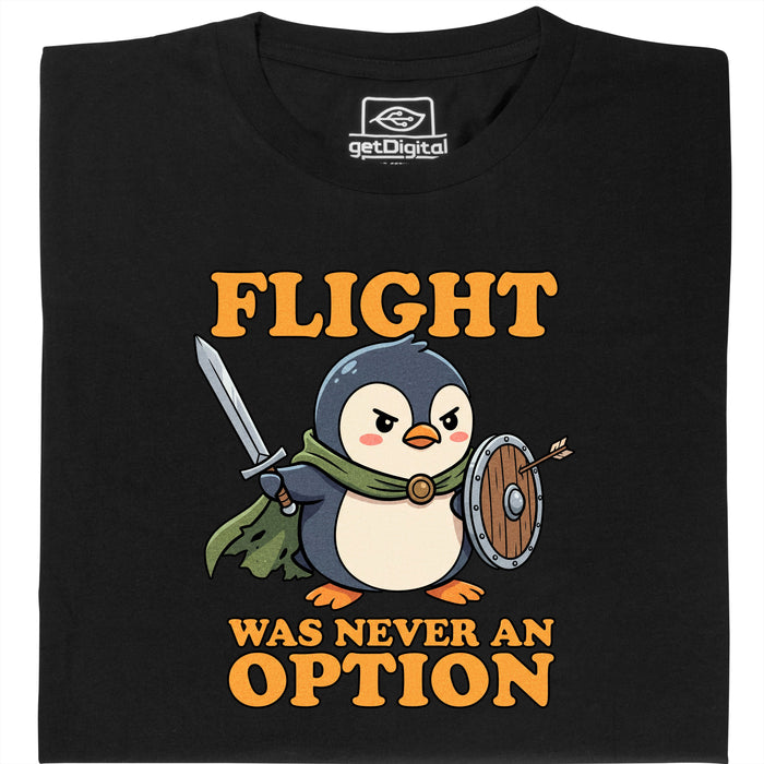 Standhafter Pinguin - Hauptansicht T-Shirt Schwarz