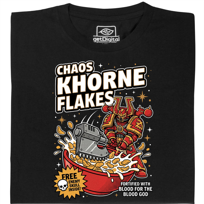Chaos Khorne Flakes - Vue principale T-Shirt Noir
