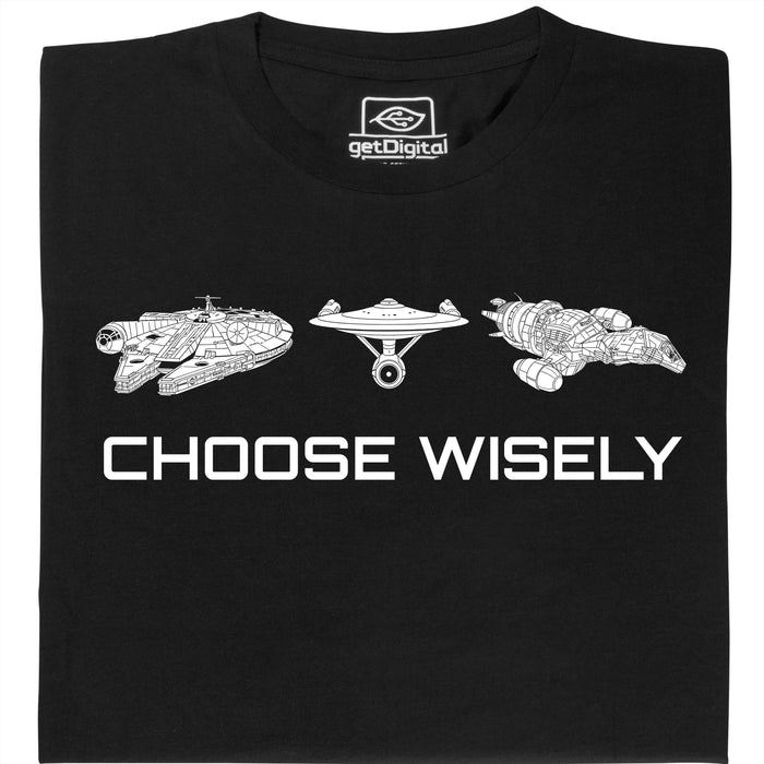 Choose Your Spaceship - Vue principale T-shirt Noir