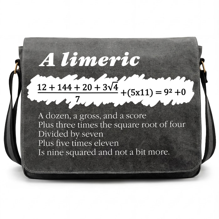 A Limerick - Poema matematico con equazione - Vista principale Borsa