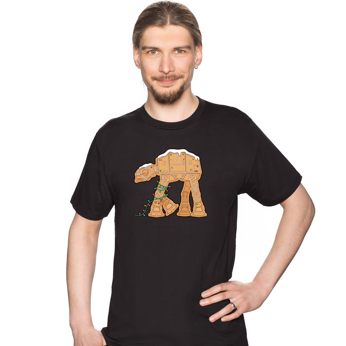 Stumbling Gingerbread - Gingerbread Walker in String Lights - T-Shirt Man David