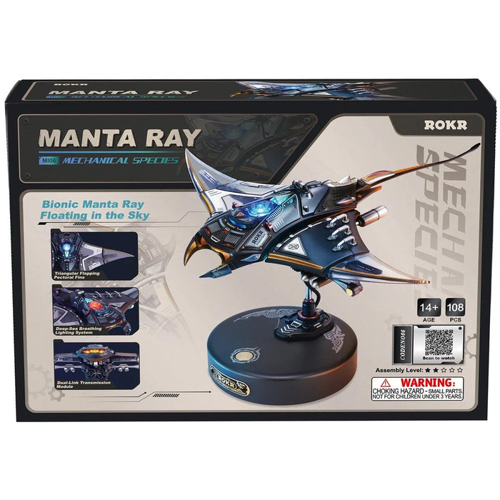 Kit de Construcción Electrónico 3D de Mantarraya Mecánica con Iluminación