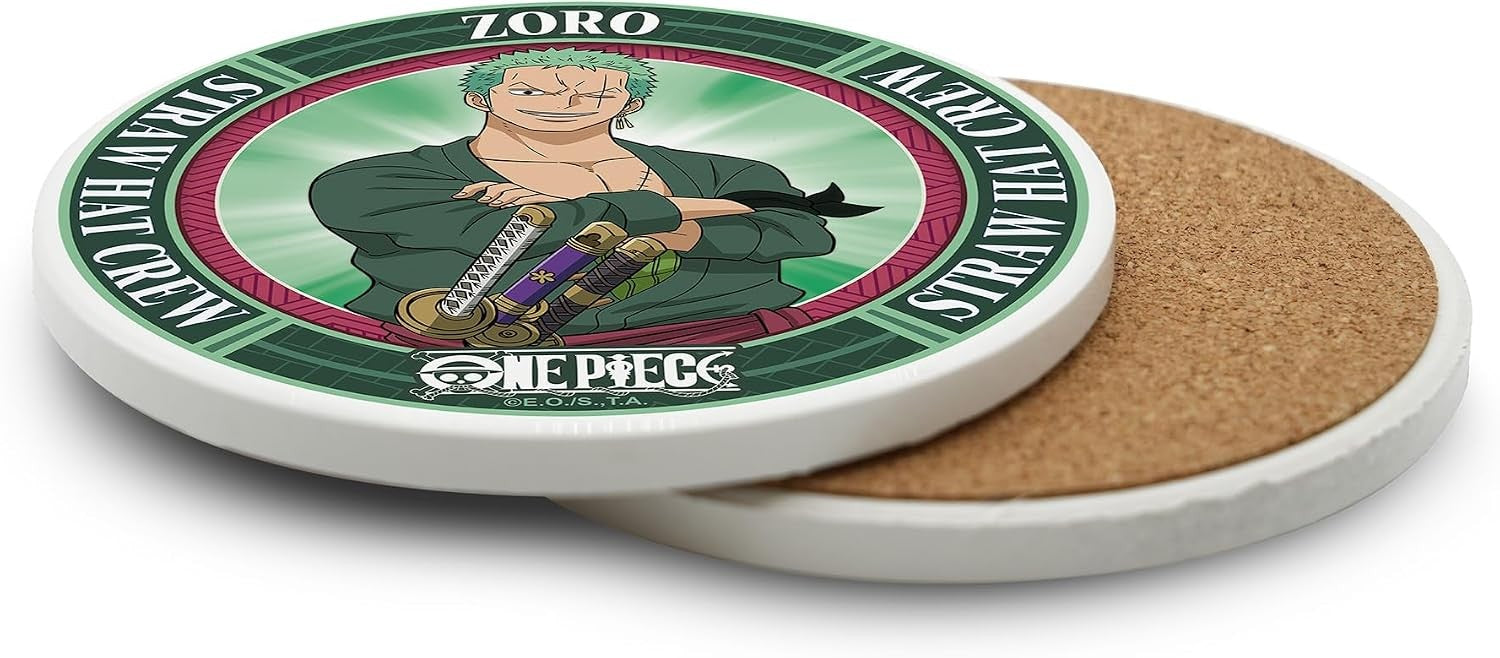 Sottobicchiere Roronoa Zoro One Piece vista frontale