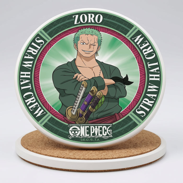 Sottobicchiere in ceramica One Piece motivo Roronoa Zoro