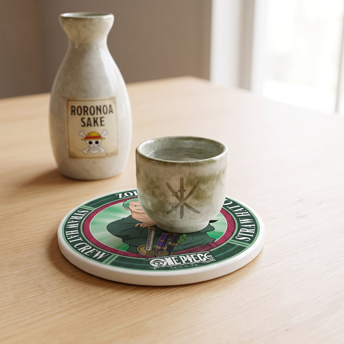 Sottobicchiere in ceramica One Piece motivo Roronoa Zoro
