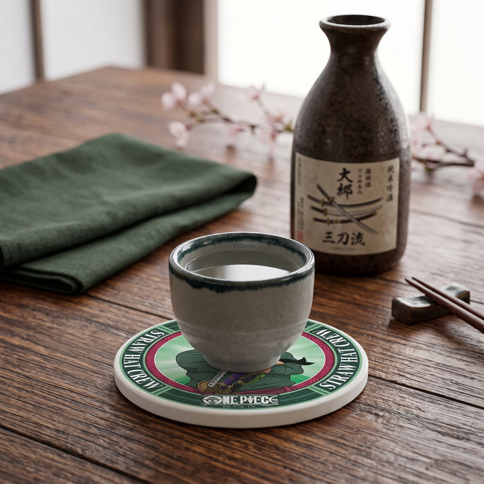 Sottobicchiere in ceramica One Piece motivo Roronoa Zoro