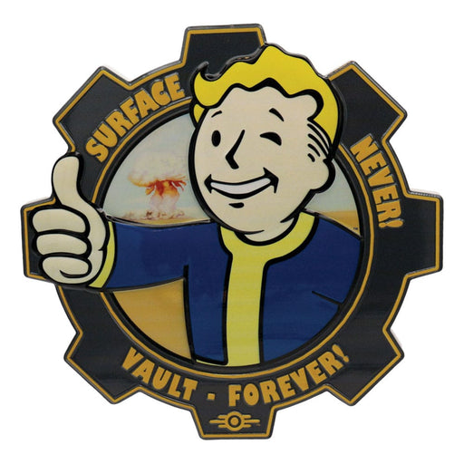Targa in resina Fallout Vault Boy (Surface Never, Vault Forever)