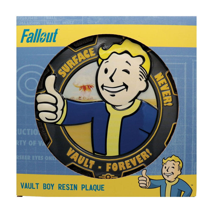 Placa de resina Fallout Vault Boy (Surface Never, Vault Forever)