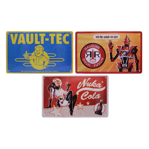 Fallout Blechschilder 3er-Set (Vault-Tec, Red Rocket, Nuka Cola)