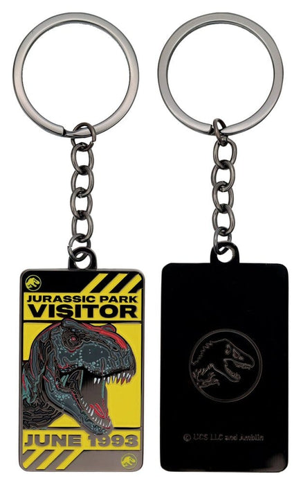 Coffret cadeau Jurassic Park avec jeu de cartes, pin’s et porte-clés