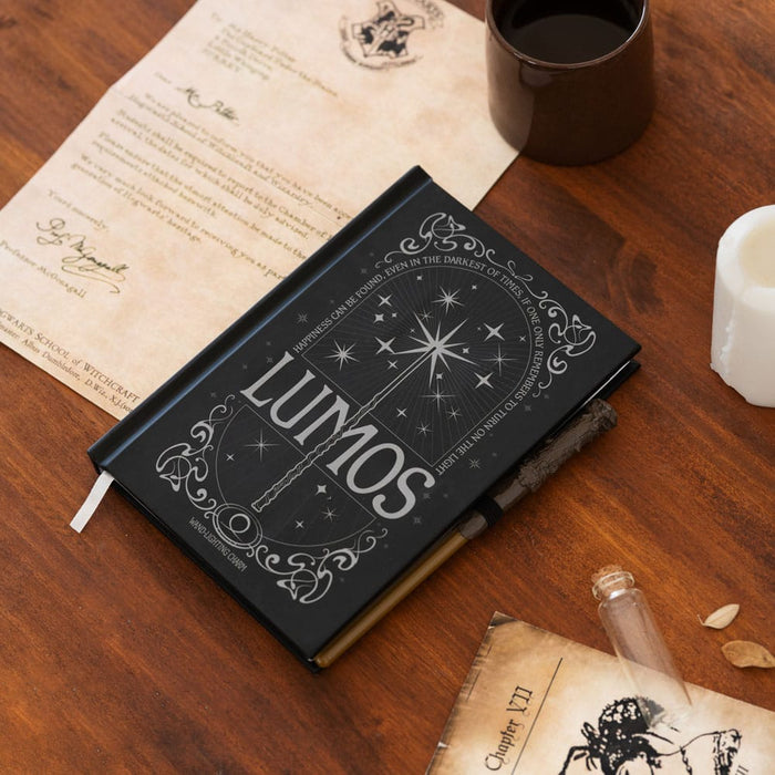 Carnet Harry Potter Lumos avec baguette