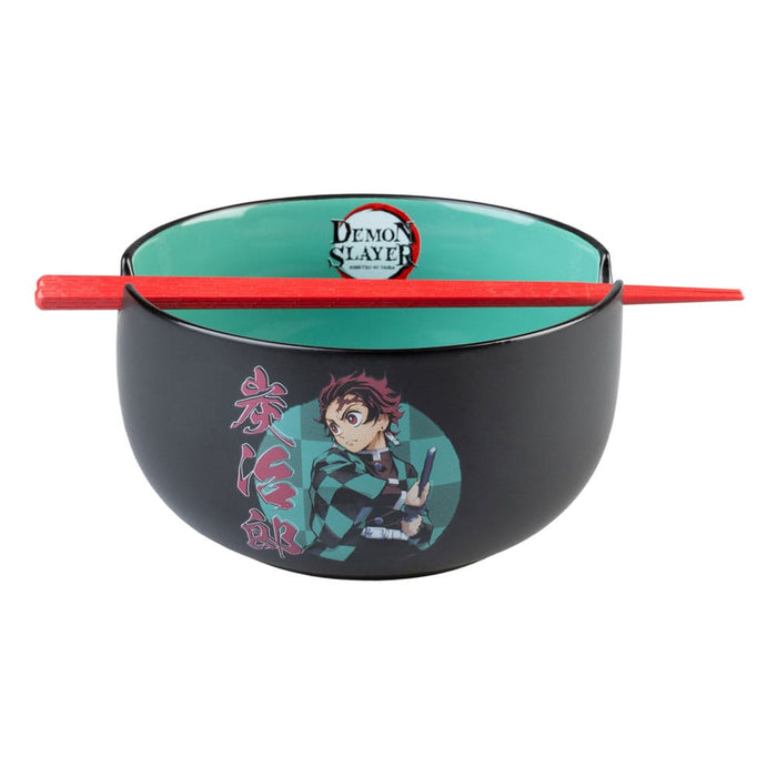 Demon Slayer ramenkom Tanjiro met eetstokjes