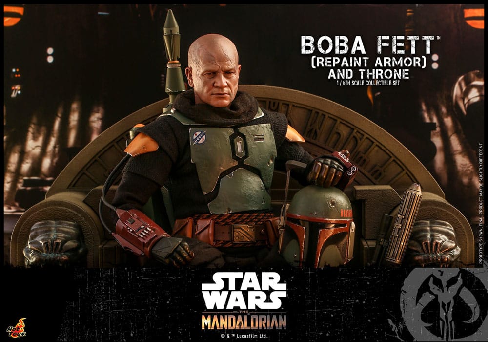 Figurine Star Wars The Mandalorian Boba Fett avec Trône 1:6 Special Edition