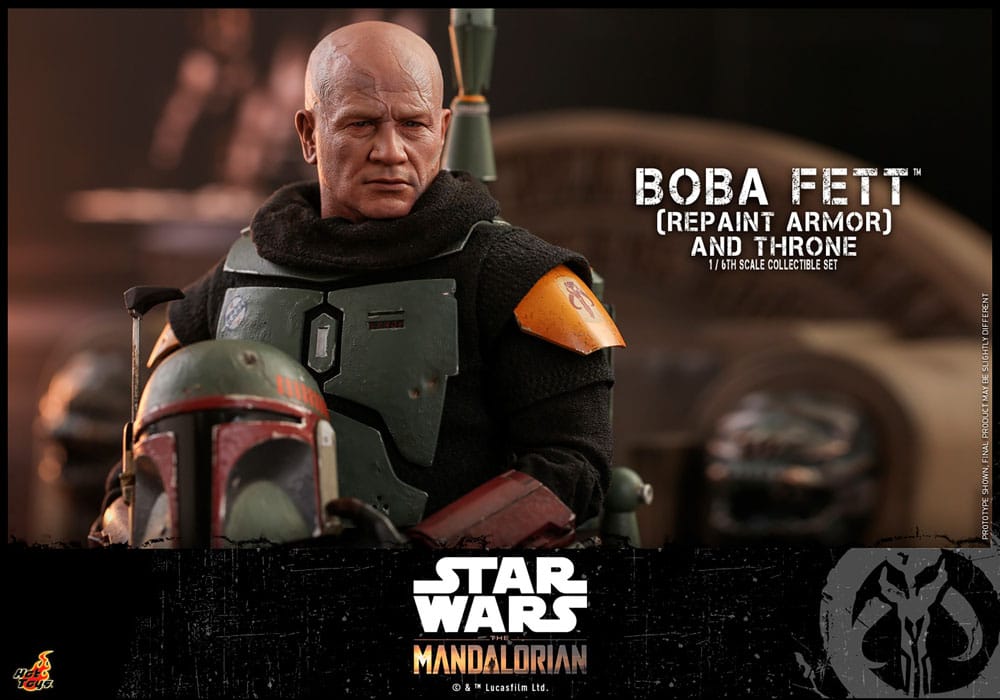 Figurine Star Wars The Mandalorian Boba Fett avec Trône 1:6 Special Edition
