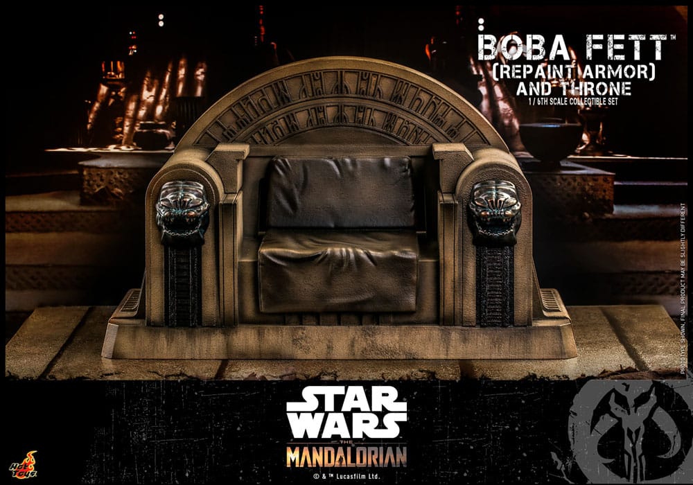 Figurine Star Wars The Mandalorian Boba Fett avec Trône 1:6 Special Edition
