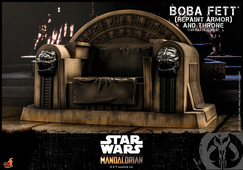 Figurine Star Wars The Mandalorian Boba Fett avec Trône 1:6 Special Edition
