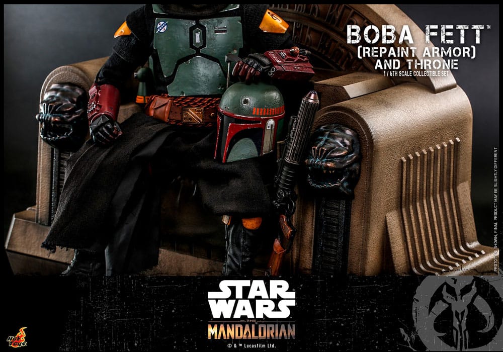 Figurine Star Wars The Mandalorian Boba Fett avec Trône 1:6 Special Edition