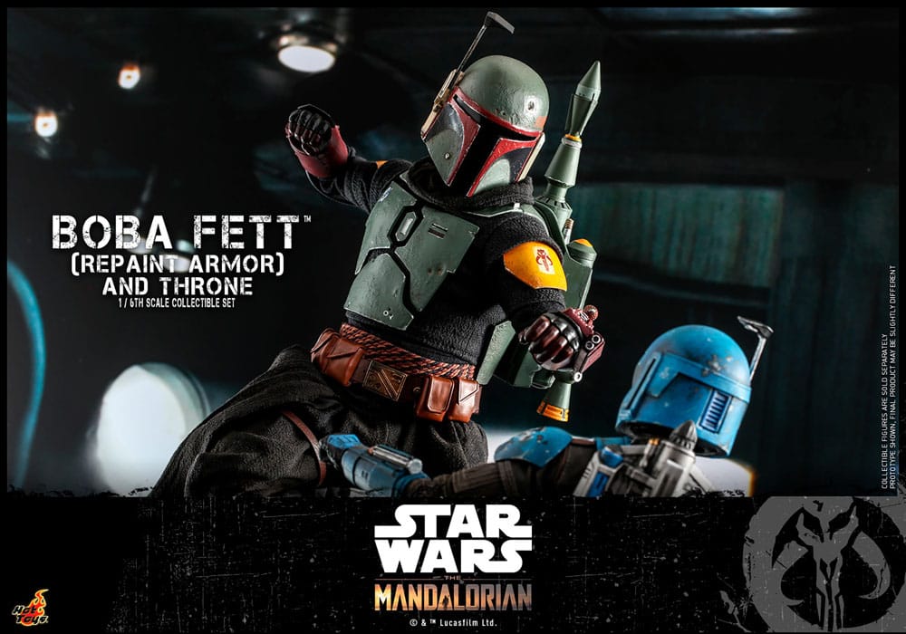 Figurine Star Wars The Mandalorian Boba Fett avec Trône 1:6 Special Edition