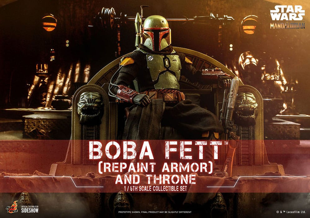 Figurine Star Wars The Mandalorian Boba Fett avec Trône 1:6 Special Edition