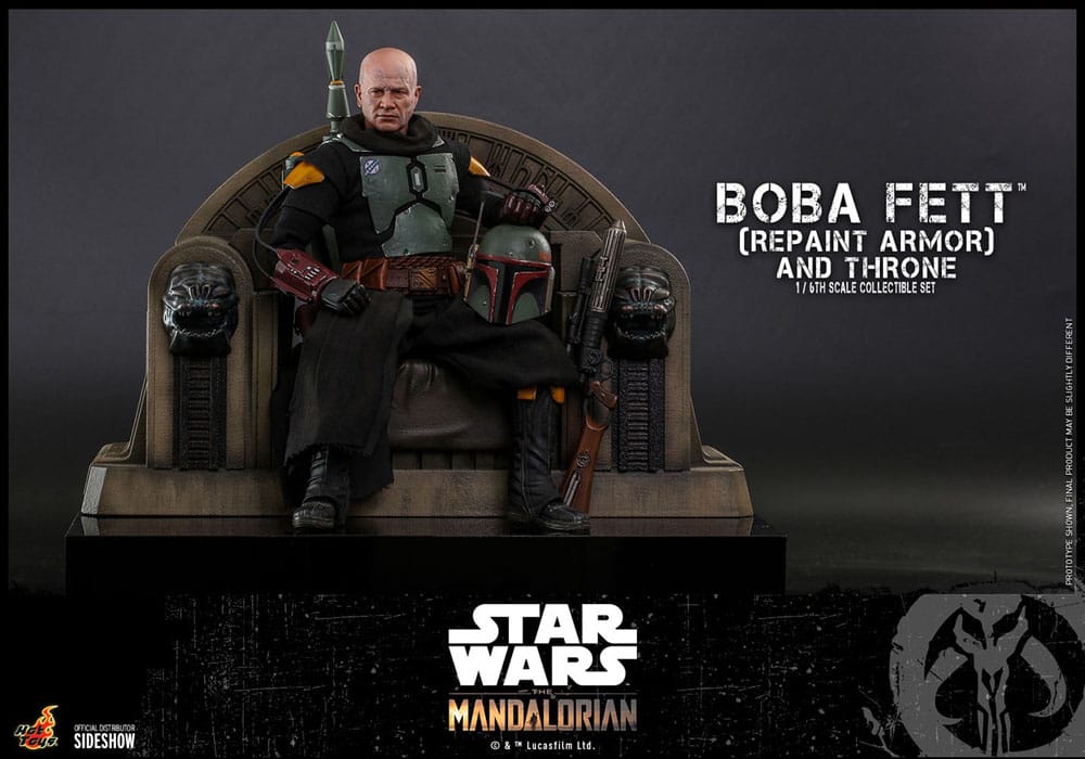 Figurine Star Wars The Mandalorian Boba Fett avec Trône 1:6 Special Edition