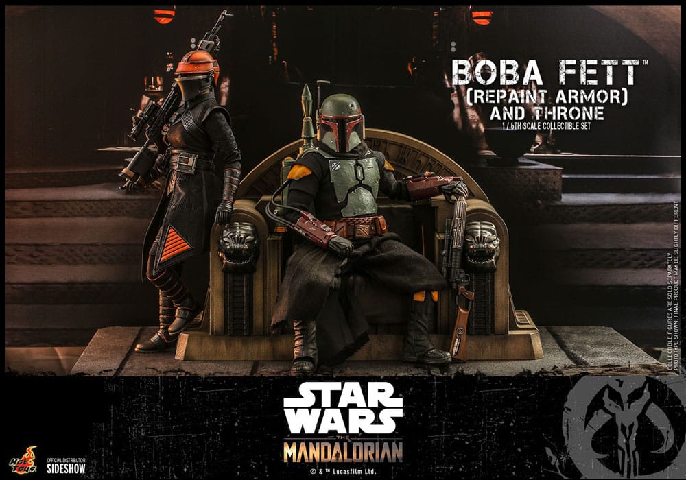 Figurine Star Wars The Mandalorian Boba Fett avec Trône 1:6 Special Edition