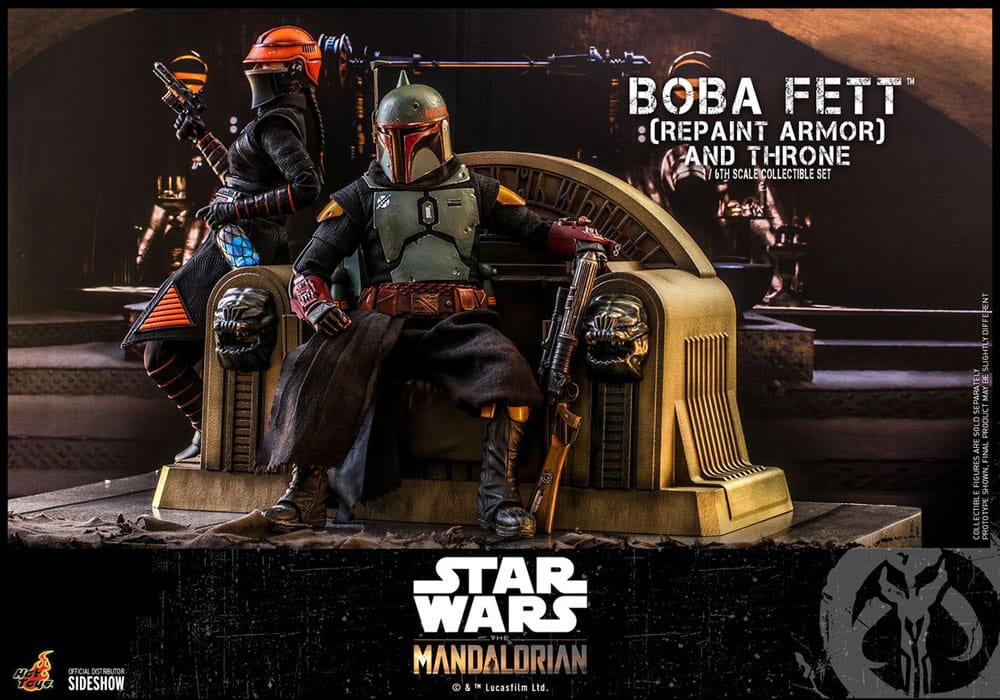Figurine Star Wars The Mandalorian Boba Fett avec Trône 1:6 Special Edition