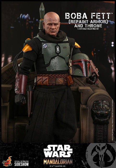 Figurine Star Wars The Mandalorian Boba Fett avec Trône 1:6 Special Edition