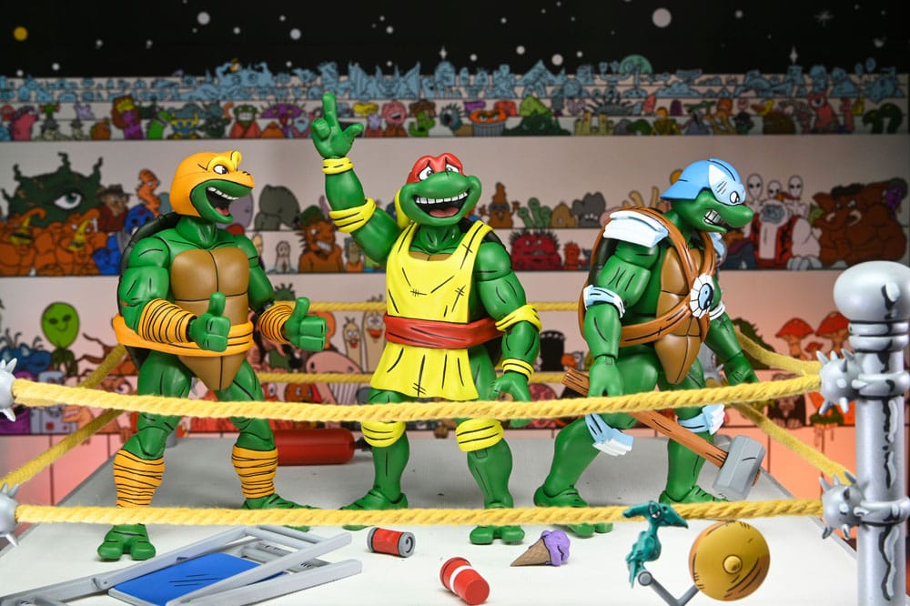 Teenage Mutant Ninja Turtles Stump Wrestling Confezione da 4 Action Figure (Archie Comics)