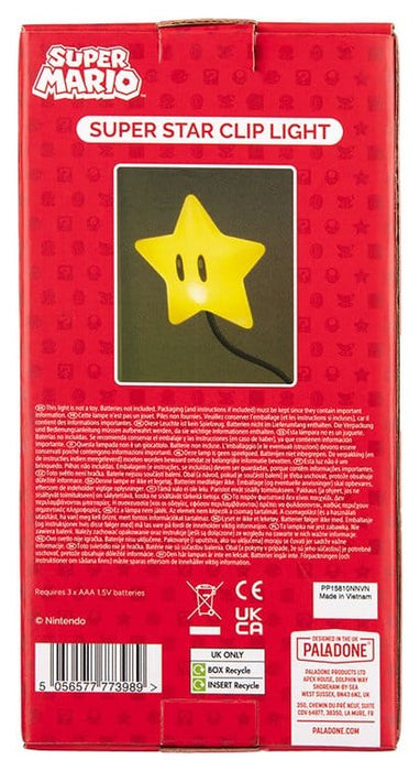 Lámpara con pinza Super Mario Superestrella